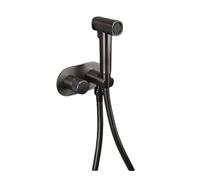 SWHC Kit Douchette WC, Laiton Douchette Toilette WC 2 Fonctions Bidet Toilette Encastré Pulvérisateurs de Bidet à Main Haute Pression Kit Hygiene WC avec Tuyau, Chaud et Froid Réglables