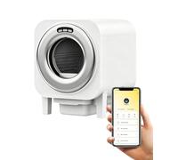 SWHC Litiere Chat Autonettoyante, Triple Anti-Odeur-odeurs avec Ventilation | Litiere Automatique Sûre avec 5 Capteurs De Sécurité, 80L/13L Bac à Déchets, Contrôle Via Appli, Protection Anti pincement