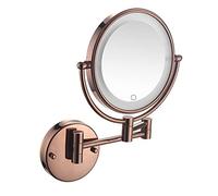 SWHC Miroir Grossissant Lumineux Mural, Miroir Maquillage 8 Pouces Miroir Cosmétique Pivotant à 360° Miroir de Rasage Extensible Mirroir Murale Double Face, USB Rechargeable