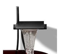 SWHC Robinet Baignoire avec Douchette 2 Jets, Mural Mitigeur Baignoire Cascade, 1.5m Flexible et Support, Laiton