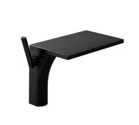 SWHC Robinet Salle De Bain, Mitigeur Lavabo, Bec Cascade, Laiton, Mitigeur Design Moderne avec Connexion G1/2, Monocommande, Cartouche Céramique Anti-Fuite, Eau Chaude/Froide