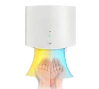 SWHC Sèche-Mains Électrique Mural, 1250W Seche Main Automatique mit Filter, 8-10s pour Sécher, Commercial ou Domestique, Faible Bruit, 90m/s Grande Vitesse Sèche-Mains Compact pour Toilettes, Blanc