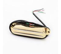 Swhmc Double Hot Rail Humbucker à bobine simple à 4 fils pour guitare électrique Fender Stratocaster Squier (doré)