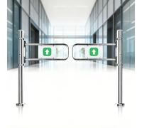 Swi automatique bidirectionnel pour entrepôts et marchés, porte de sécurité industrielle ouverte à 180°, piéton avec support de poteau (130 cm x 100 cm) - Solution d'accès sûre et fiable