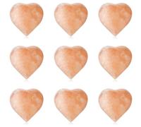 Swiffen Lot de 10 pierres de massage en sel de l'Himalaya sculptées à la main en forme de cœur - Pierre de nettoyage en cristal rose pour massage, spa, déodorant et gommage au sel et au sucre - 7 x