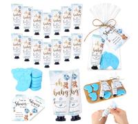 Swiffen Lot de 25 savons parfumés pour les mains et les pieds avec cartes, sacs cadeaux transparents et ficelle pour garçon, fête prénatale