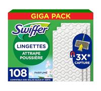 Swiffer Balai Attrape-Poussière Lingettes Sèches 108 Unités, Attrape Et Retient La Poussière