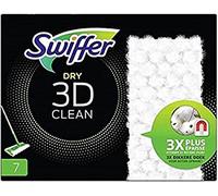 Swiffer Balai attrape-poussière Nettoyage 3D – Recharges lingettes sèches pour sols, 7 unités