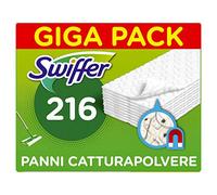 Swiffer Chiffons Capture Poussière Maison, 216 Chiffons Microfibre Sec, Chiffons Capture De La Poussière Et De La Sale, Idéal pour Tous Les Types De Planchers Et pour Les Poils d'animaux, Maxi Taille