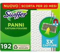 Swiffer Chiffons capture-poussière sol maison sec recharge 192 chiffons, pour attraper et piéger 3 fois plus de poussière, de saleté et de poils qu'un balai traditionnel