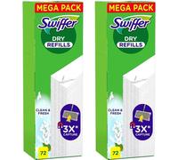 Swiffer DRY REFILLS Mop plat, recharge de 144 pièces