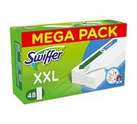 Swiffer Dry XXL Chiffons Anti-Poussière, 48 Lingettes, Capture et Piège à Poussière et Saleté, Idéal pour les Poils d'Animaux, pour Tous les Types de Sols, Grande Taille