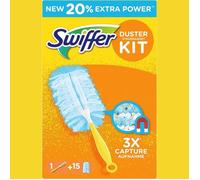 Swiffer Duster Kit Plumeau Dépoussiérant, Lingettes Nettoyantes, Attrape-Poussière + 33 Recharges