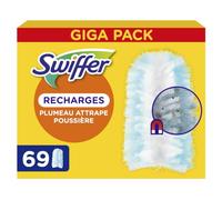 Swiffer Duster Plumeau 69 recharges | Capture poussière, saleté, poils et allergènes, même dans les coins difficiles. Rapide et efficace. Manche vendu séparément.