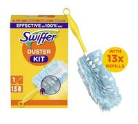 Swiffer Duster Plumeau Kit de Démarrage (1 Manche + 13 Recharges), Attrape et Retient 3 Fois Plus de Poussière et Cheveux qu'un Plumeau Traditionnel, pour Endroits Difficiles d'Accès