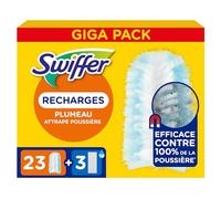 Swiffer Attrape Et Retient La Poussière, Duster Plumeau 23 Recharges Sèches Et 3 Recharges Humides, Attrape Et Retient 3 Fois Plus De Cheveux Et Poussière Qu’Un Plumeau Ordinaire