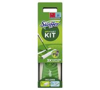 Swiffer Kit Complet Balai, 9 Lingettes Sèches + 3 Lingettes Humides, Attrape Et Retient 3 Fois Plus De Poussière, Saleté Et Poils Qu’Un Balai Classique