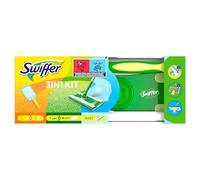 Swiffer Kit Complet de Nettoyage: Balai Attrape-Poussière (1 Balai, 8 Lingettes Sèches, 3 Lingettes Humides) et Plumeau (1 Manche et 1 Recharge), Tête Pivotante 360°, Pour Poils d'Animaux