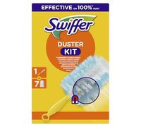 Swiffer Kit de démarrage de l'aimant à poussière (1 poignée + 7 recharges) Attrape et referme 3 Fois Plus de poussière et de Poils Que Les plumeaux Traditionnels