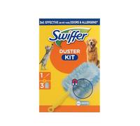 Swiffer Kit de plumeau avec poignée, 3 en 1, système de défense Contre Les allergènes, Poils d'animaux Sales et Anti-odeurs