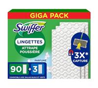 Swiffer Lingettes Balai Attrape-Poussière Sèches X90 & Humides x3 | Attrape et retient 3x plus de poussière. Pour poils d'animaux.
