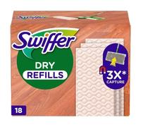 Swiffer Lot de 18 recharges pour serpillères sèches - Capture et retient la poussière