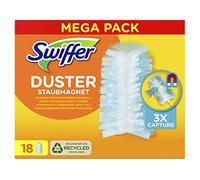 Swiffer Plumeau Duster Attrape & Retient, 18 Recharges Dépoussiérantes, Attrape Et Retient 3 Fois Plus De Cheveux Et Poussière Qu’Un Plumeau Ordinaire X 18