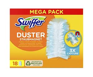 Swiffer Plumeau Duster Attrape & Retient, 18 Recharges Dépoussiérantes, Attrape Et Retient 3 Fois Plus De Cheveux Et Poussière Qu’Un Plumeau Ordinaire X 18
