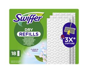 Swiffer Recharges de lingettes humides pour balai lave-sol, avec le parfum Febreze, 18 unités