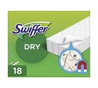Swiffer Recharges Lingettes Sèches, 18 Lingettes Nettoyantes, Parfum Febreze, pour Balai Swiffer, Attrape et Retient la Poussière