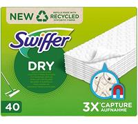 Swiffer Recharges Lingettes Sèches, 40 Lingettes Nettoyantes, pour Balai Swiffer, Attrape et Retient la Poussière
