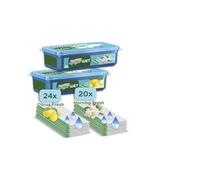 Swiffer Chiffons humides pour balai avec parfum agrumes frais x24 et matin frais x20, pour un nettoyage simple et rapide
