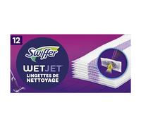 Swiffer WetJet 12 Recharges Jetables Nettoyantes Multi-Surfaces, Retient la Poussière et Saleté, Pour Tous Types de Sol, Sans Traces ni Résidus