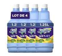 Swiffer WetJet Nettoyant Sol pour Balai Spray, agrumes frais, 5L (4x 1.25L), Détergent Multi-Surfaces, Élimine Facilement la Saleté Sans Laisser de Traces Ni de Résidus