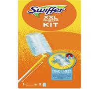 Swiffer XXL Attrape & Retient Kit De Dépoussiérage avec 1 Manche Télescopique Et 2 Recharges Plumeau Attrape-Poussière, Attrape Et Retient Jusqu’À 3 Fois Plus De Cheveux Et Poussière