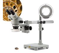 SWIFT 3,5X-90X Microscope Stéréo Binoculaire Professionnel S7-BS520-144, Oculaires WF10X, Objectif 0,7X-4,5X, Objectifs Supplémentaires 0,5X 2,0X, Anneau Lumineux LED 144 Ampoules