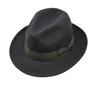 Swift - Fedora - Léger - 100% Feutre de Laine - Déformable pour emmener en Voyage - Résistant à l'eau - Rebord - Gris Foncé 60cm