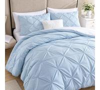 Swift Home Parure de lit 2 pièces, 1 Couette et 1 Couvre-Oreiller en Chambray à Rayures Fines pour lit Simple/lit Simple XL, Bleu