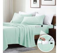 Swift Home Smart Sheets - Parure de lit 3 pièces en Microfibre brossée Ultra Douce avec Poches de Rangement latérales - Menthe - Lit jumeau XL