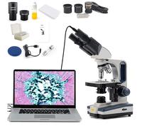 Swift Microscope numérique binoculaire composé 40X-2500X, avec Appareil Photo USB 5 MP, scène mécanique à Deux Couches et logiciels