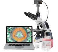 Swift Microscope trinoculaire composé SW380T, grossissement 40X-2500X, tête Siedentopf, scène mécanique à deux couches, avec caméra Swiftcam 5 mégapixels et logiciel Windows/Mac/Linux et câble USB 3.0