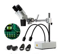 SWIFT SS41 Microscope stéréo binoculaire Professionnelle Soudure, grossissement 10X / 20X, oculaires Grand Champ 10X / 20X, 2 lumières LED Flexibles, Compatible caméra