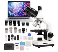 SWIFT SW320T Microscope trinoculaire 40X-5000X avec caméra 2MP | Microscope professionnel de laboratoire, boîtier pour le transport, support pour smartphone et accessoires pour expériences