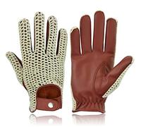 Swift Wear Gants de conduite chauffeur vintage classique en coton anglais non doublé tendance pour homme, cognac, M