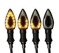 Swiftctrl 4PCS Clignotant Moto LED 12V, Universal Clignotant de Moto Complet, Clignotants Indicateurs LED avec Voyant Circulant pour Scooter Véhicule Électrique(Ambre)