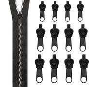 Swiftctrl Fermeture Éclair, Lot de 12 Kits de Réparation de Zipper Détachables, Remplacement Instantané Universel pour Vêtements (Vestes, Manteaux, Robes), Bagages, Valises et Sacs à Dos