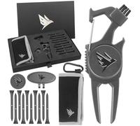 SWIFTEE Coffret cadeau de golf de qualité supérieure - Outil multifonction 7 en 1 pour golfeurs + ensemble complet d'accessoires (t-shirts, marqueur de balle, clip de chapeau, pochette) - Cadeau de