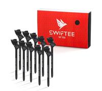 SWIFTEE Lot de 10 tees de golf de qualité supérieure à 10 degrés pour conducteur ou fer - Aide à réduire le spin et la tranche, améliorer la distance et la précision (noir, 83 mm)