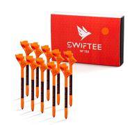 SWIFTEE Lot de 10 tees de golf de qualité supérieure à 10 degrés pour conducteur ou fer - Aide à réduire le spin et la tranche, améliorer la distance et la précision (orange, 83 mm)