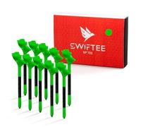 SWIFTEE Tees de golf premium à 10 degrés pour driver ou fer - Aide à réduire le spin et le slice, améliorer la distance et la précision (Lot de 10 tees) (Vert, 83mm)
